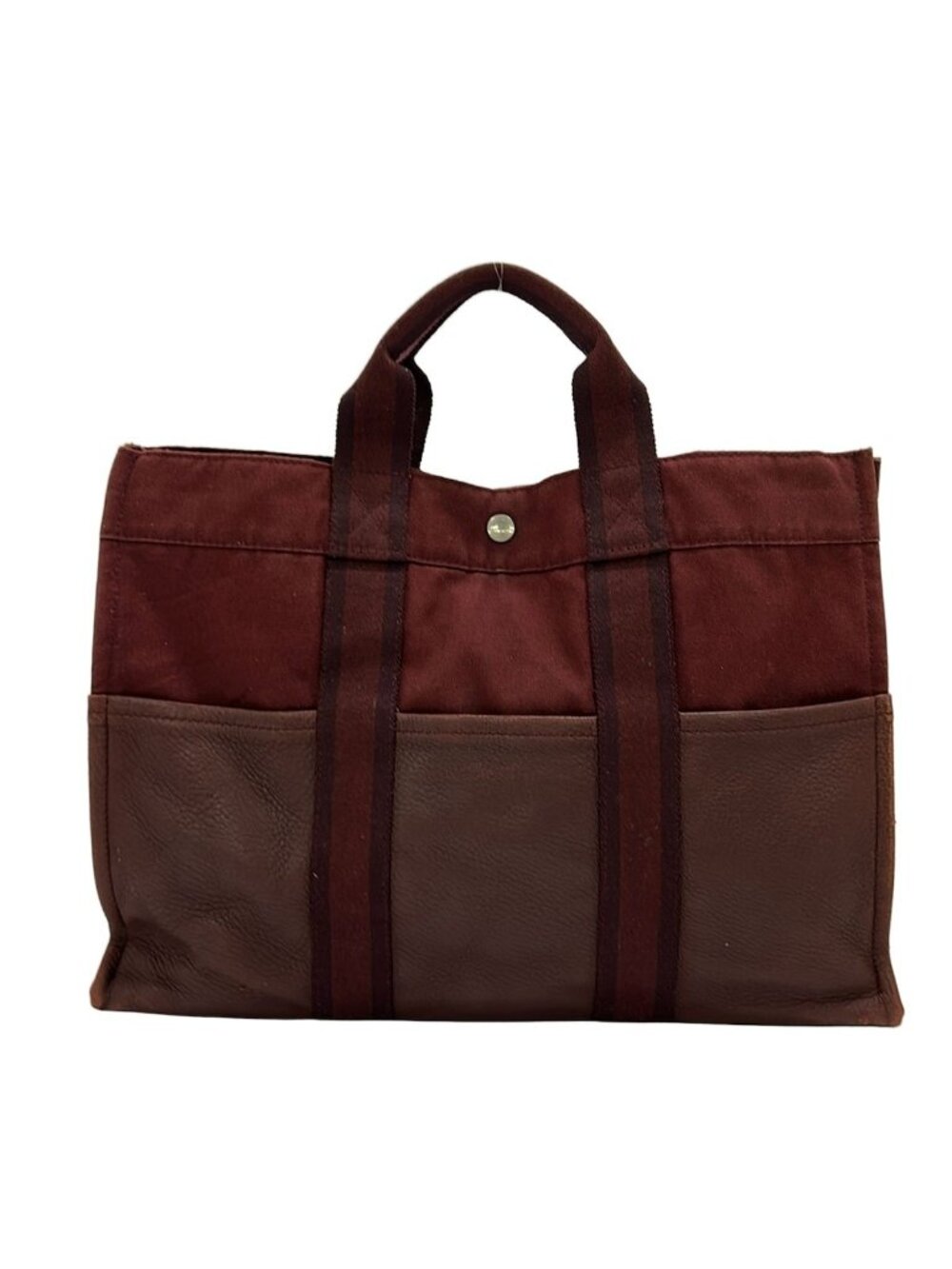 Hermes Tote Fourre Tout MM Half Leather Bordeaux - Picture 3 of 14
